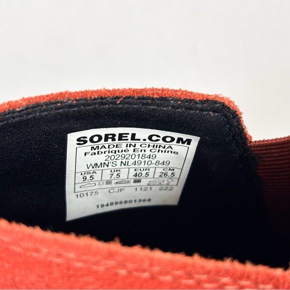 Sorel Evie Orange Pull On Chelsea Wedge Booties Sz 9.5 - Picture 10 of 13